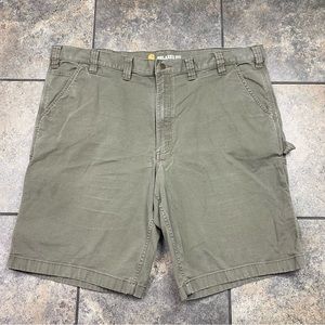 Men’s Carhartt Relaxed Fit Khaki Green Cargo Shorts Size 44